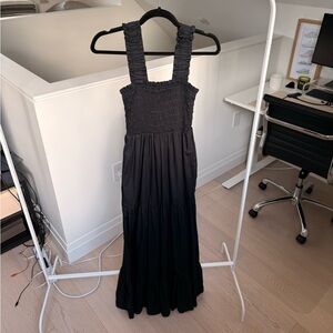 Abercrombie Black Smocked Bodice Easy Maxi Dress